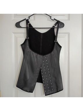 Ann Michell Black Adjustable Waist Cincher Corset Shaper Vest Medium